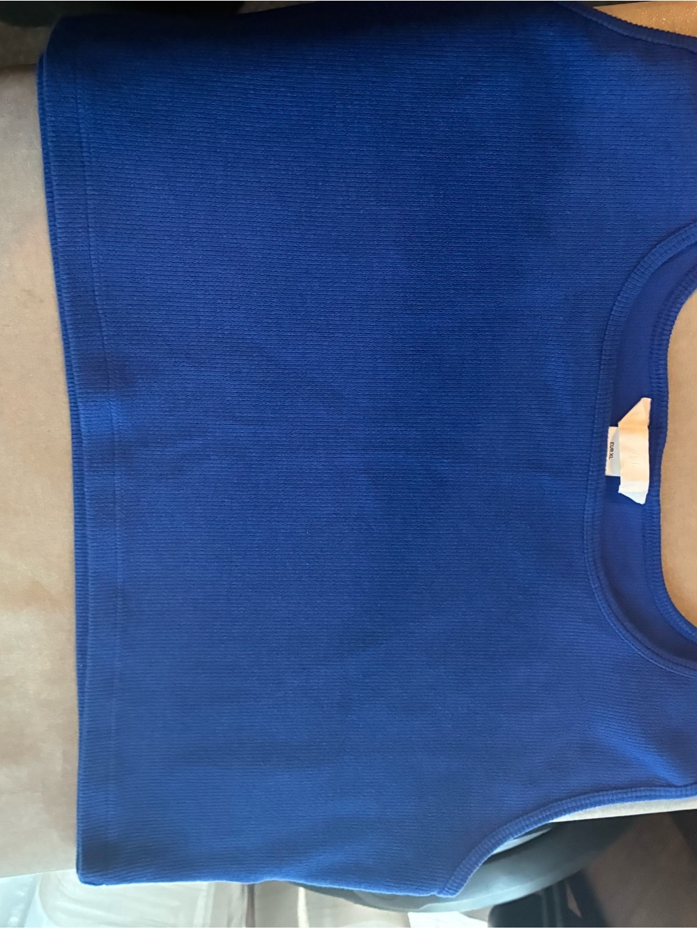 H&M Royal Blue Ribbed Crop Top